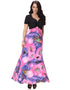 Deep V-Neck Printed Jumpsuit Dress